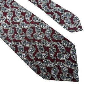 Robert Talbott Best of Class Silk Men's Necktie Burgundy Paisley Made in USA 59”